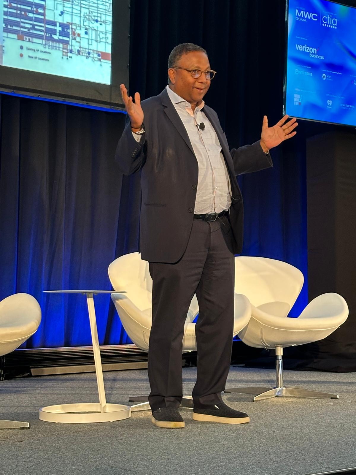 Suvajit Basu speaking at Mobile World Congress